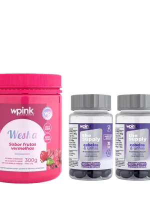 Kit WPink Wesha Chá Verde e Hibisco + 2 Cabelos e Unhas