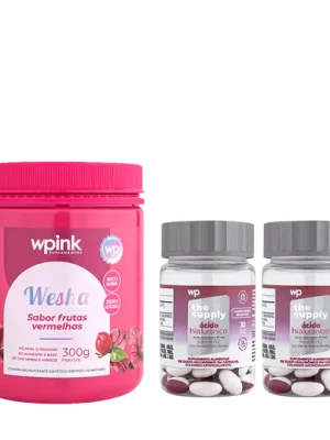 Kit WPink Wesha Chá Verde e Hibisco + 2 Ácidos Hialurônicos