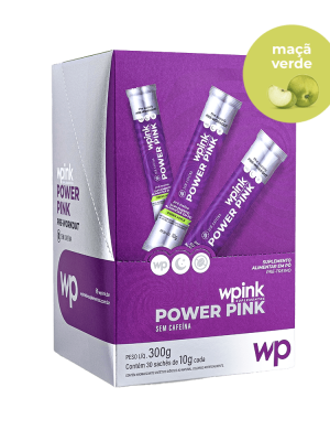 power pink sem cafeína de maçã verde - pré-treino - 300g - wp