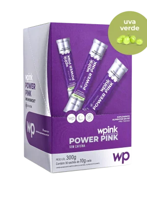 power pink sem cafeína de uva verde - pré-treino - 300g - wp