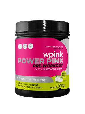 super power pink de maçã verde - pré-treino – 300g - wp